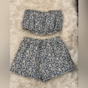 Floral Matching set shorts and bandeau top